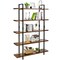 Rustic Brown-Black Iron and Wood Bookcase with Anti-Tip Design